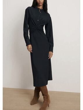 Veronica Beard Ellers Midi Shirtdress Dress Navy Size 10